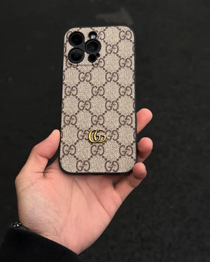 古馳皮質金立標防摔手機殼